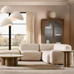 Capri Stone White Modular Corner Sofa - Right Chaise