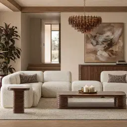 Capri Stone White Modular Corner Sofa - Right Chaise