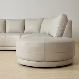 Felicia Cream Leather Curved Corner Sofa