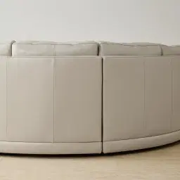 Felicia Cream Leather Curved Corner Sofa
