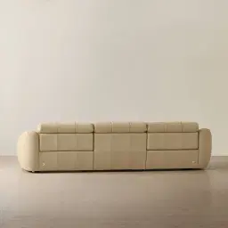 Aranda Camel Tan Nubuck Leather 3 Piece Modular Dual Electric Recliner