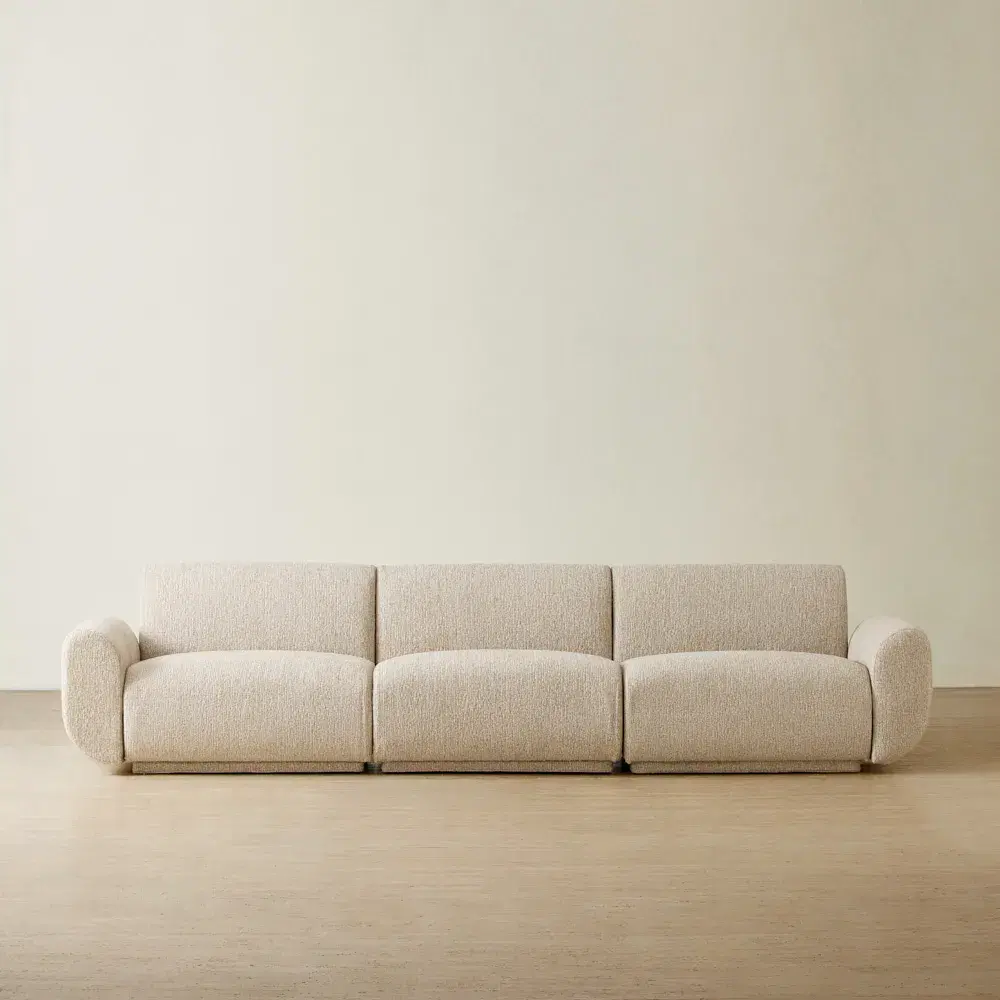 Vero Dusty Beige Fabric 3 Pieces Modular Sofa