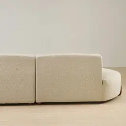 Calma Pearl Beige Fabric 3 Pieces Modular Sofa with Right Arm and Left Cuddler