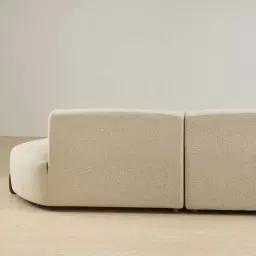 Calma Pearl Beige Fabric 3 Pieces Modular Sofa with Left Arm and Right Cuddler