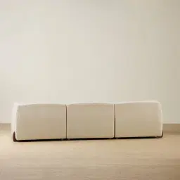 Calma Pearl Beige Fabric 3 Pieces Modular Sofa