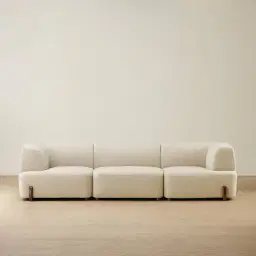 Calma Pearl Beige Fabric 3 Pieces Modular Sofa