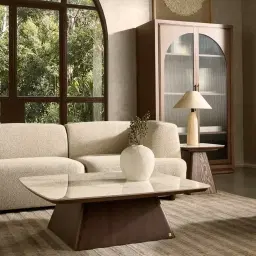 Calma Pearl Beige Fabric 3 Pieces Modular Sofa