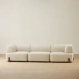 Calma Pearl Beige Fabric 3 Pieces Modular Sofa