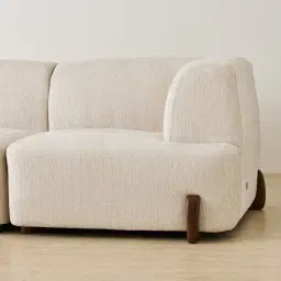 Calma Fusion Grey Fabric 4 Pieces Modular Corner Sofa with Right Arm and Left Cuddler