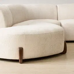 Calma Fusion Grey Fabric 4 Pieces Modular Corner Sofa with Right Arm and Left Cuddler