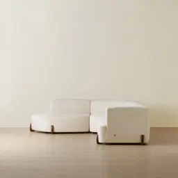 Calma Fusion Grey Fabric 4 Pieces Modular Corner Sofa with Right Arm and Left Cuddler