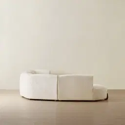 Calma Fusion Grey Fabric 4 Pieces Modular Corner Sofa with Right Arm and Left Cuddler