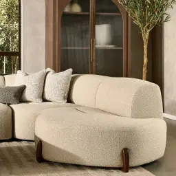 Calma Fusion Grey Fabric 4 Pieces Modular Corner Sofa with Left Arm and Right Cuddler