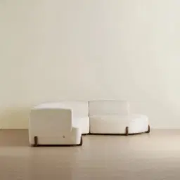 Calma Fusion Grey Fabric 4 Pieces Modular Corner Sofa with Left Arm and Right Cuddler