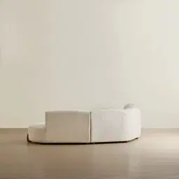 Calma Fusion Grey Fabric 4 Pieces Modular Corner Sofa with Left Arm and Right Cuddler