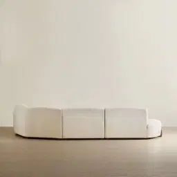 Calma Fusion Grey Fabric 4 Pieces Modular Corner Sofa with Left Arm and Right Cuddler