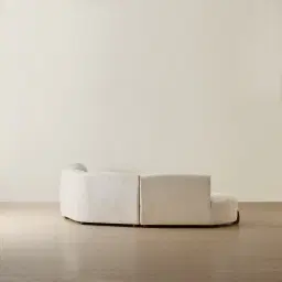 Calma Fusion Grey Fabric 4 Pieces Modular Corner Sofa with Left Cuddler and Right Cuddler