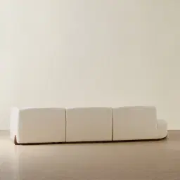 Calma Fusion Grey Fabric 3 Pieces Modular Sofa with Right Arm and Left Cuddler