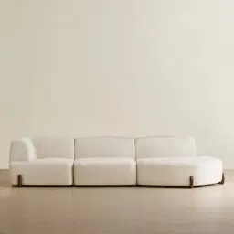 Calma Fusion Grey Fabric 3 Pieces Modular Sofa with Left Arm and Right Cuddler