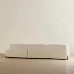 Calma Fusion Grey Fabric 3 Pieces Modular Sofa with Left Arm and Right Cuddler