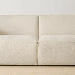 Maison Piaza White Fabric 2 Pieces Modular Sofa