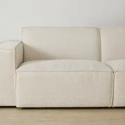 Maison Piaza White Fabric 2 Pieces Modular Sofa