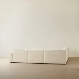 Maison Piaza White Fabric 5 Pieces Modular Sofa with Corner