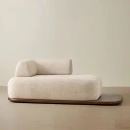 Bellagio Mid Beige Woven Fabric Left Arm Daybed