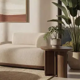 Bellagio Mid Beige Woven Fabric Left Arm Daybed