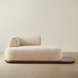 Bellagio Mid Beige Woven Fabric Left Arm Daybed