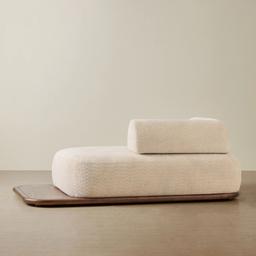 Bellagio Mid Beige Woven Fabric Left Arm Daybed