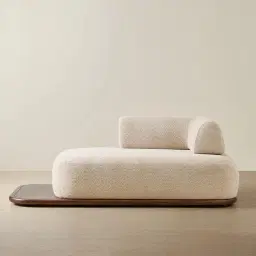 Bellagio Mid Beige Woven Fabric Right Arm Daybed