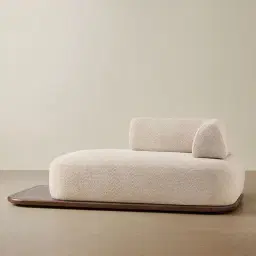 Bellagio Mid Beige Woven Fabric Right Arm Daybed