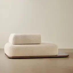 Bellagio Mid Beige Woven Fabric Right Arm Daybed