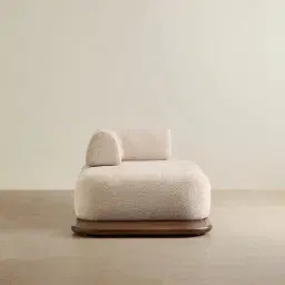 Bellagio Mid Beige Woven Fabric Right Arm Daybed