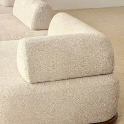 Bellagio Mid Beige Woven Fabric 3 Pieces Modular Sofa - Terminal Left Side Platform