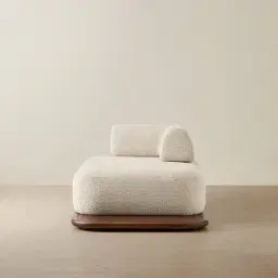 Bellagio Stone Cream Woven Fabric Left Arm Daybed