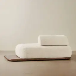 Bellagio Stone Cream Woven Fabric Left Arm Daybed