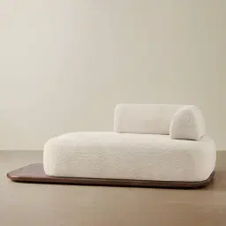 Bellagio Stone Cream Woven Fabric Right Arm Daybed