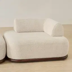 Bellagio Stone Cream Woven Fabric 2 Pieces Modular Sofa