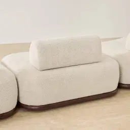 Bellagio Stone Cream Woven Fabric 3 Pieces Modular Sofa
