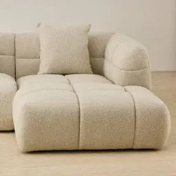 Amity Pearl Beige Fabric 2 Pieces Modular Sofa with Left Arm and Right Chaise