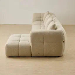 Amity Pearl Beige Fabric 4 Pieces Modular Sofa with Right Chaise