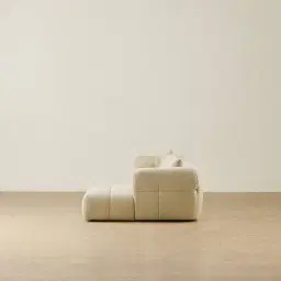 Amity Pearl Beige Fabric 4 Pieces Modular Sofa with Right Chaise