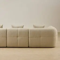 Amity Pearl Beige Fabric 4 Pieces Modular Sofa with Right Chaise