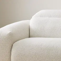 Mathias Stone White Fabric 5 Pieces Modular Corner Dual Electric Recliner