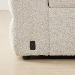 Mathias Stone White Fabric 5 Pieces Modular Corner Dual Electric Recliner