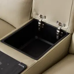 Mathias Oyster Grey Leather 2 Pieces Modular Dual Electric Recliner with Console