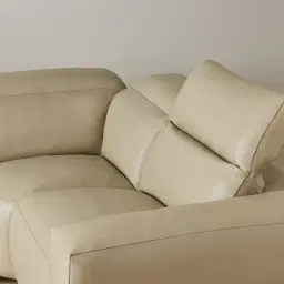 Mathias Oyster Grey Leather 3 Pieces Modular Dual Electric Recliner With console