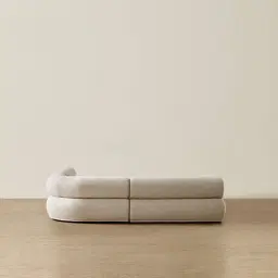 Pebbla Slate Grey Fabric Modular Corner Sofa with Left Arm Wide and Right Terminal